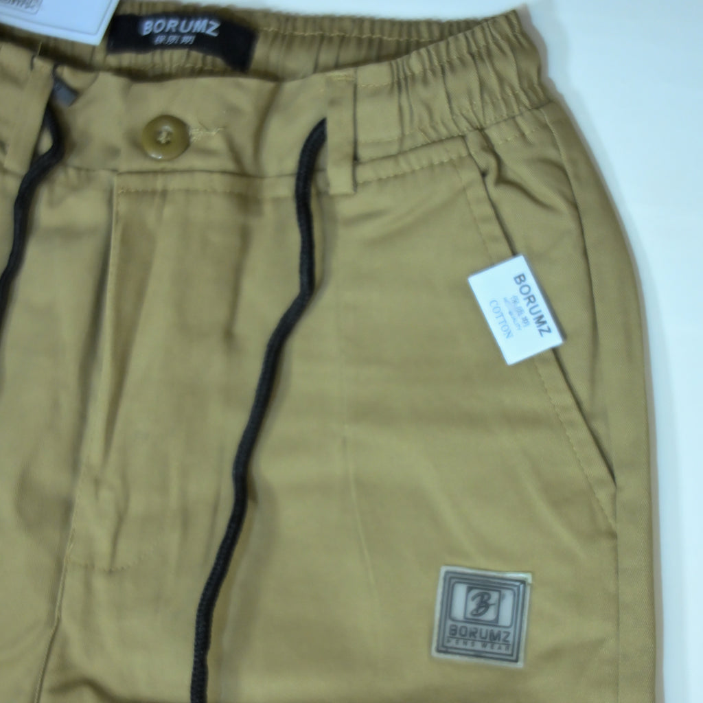 Cotton Twill Drawstring Shorts – Khaki