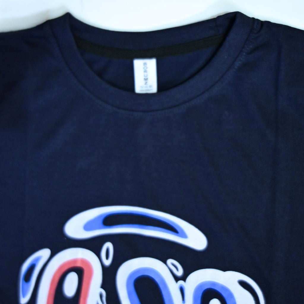 Regular Fit Graphic Print T-Shirt – Love Smile Design _ Dark Blue