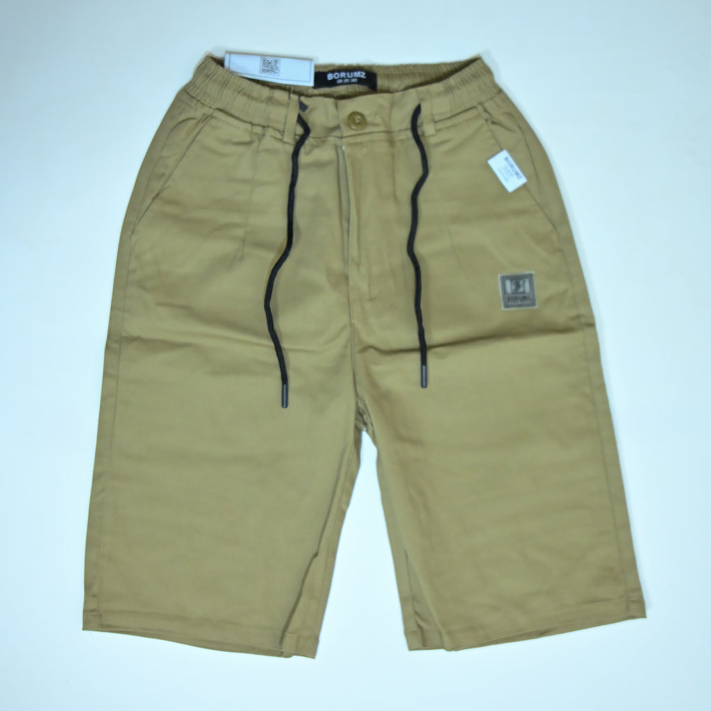 Cotton Twill Drawstring Shorts – Khaki