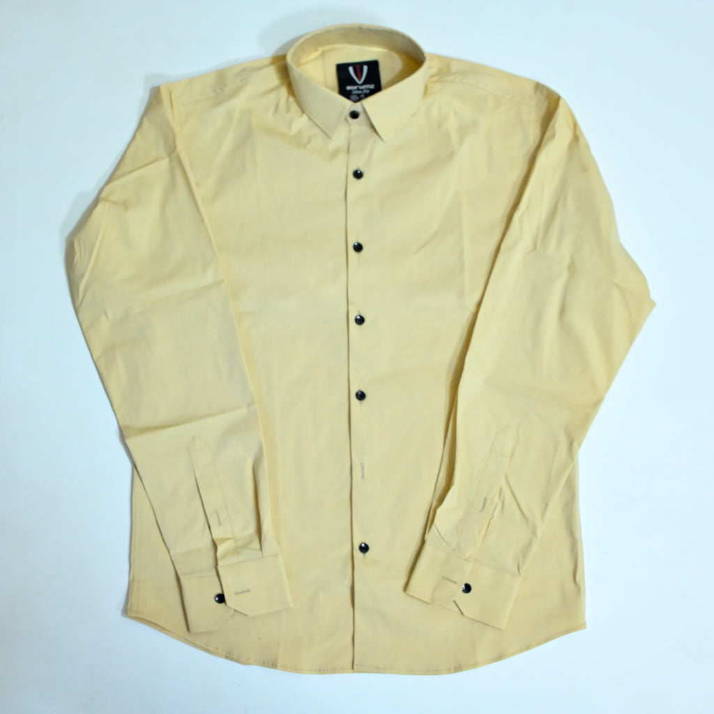 Butter yellow Regular Fit Semi-Formal Shirt