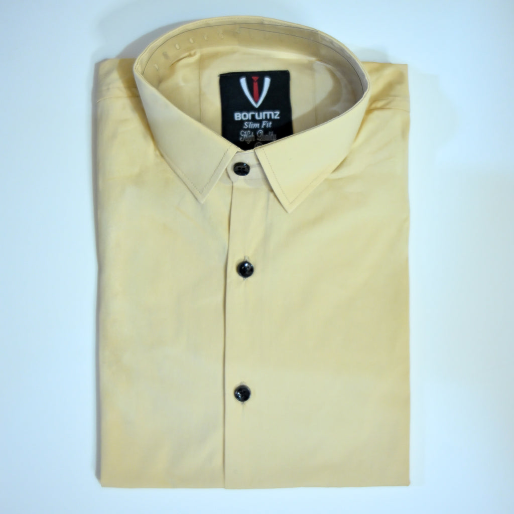 Butter yellow Regular Fit Semi-Formal Shirt