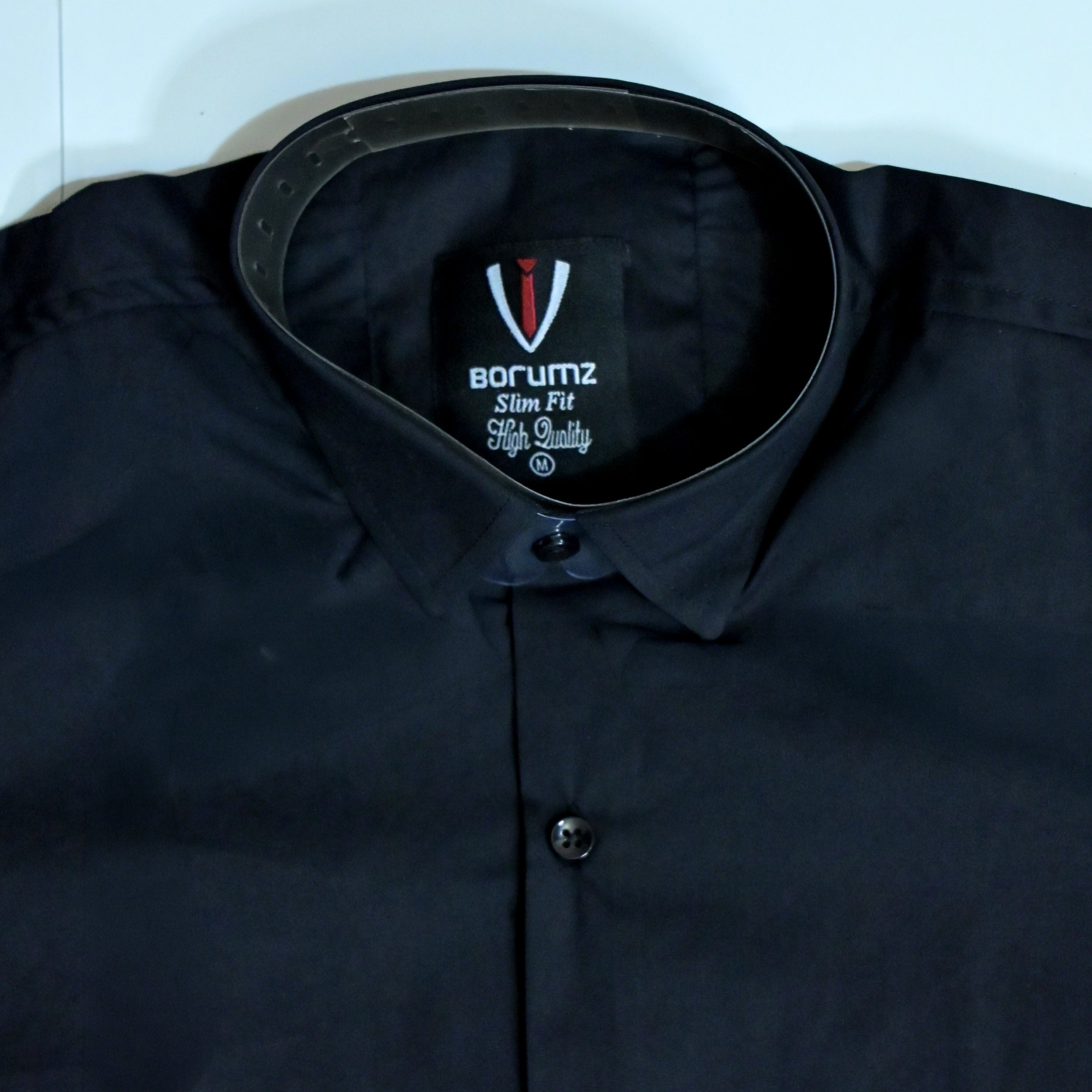 Black Regular Fit Semi-Formal Shirt