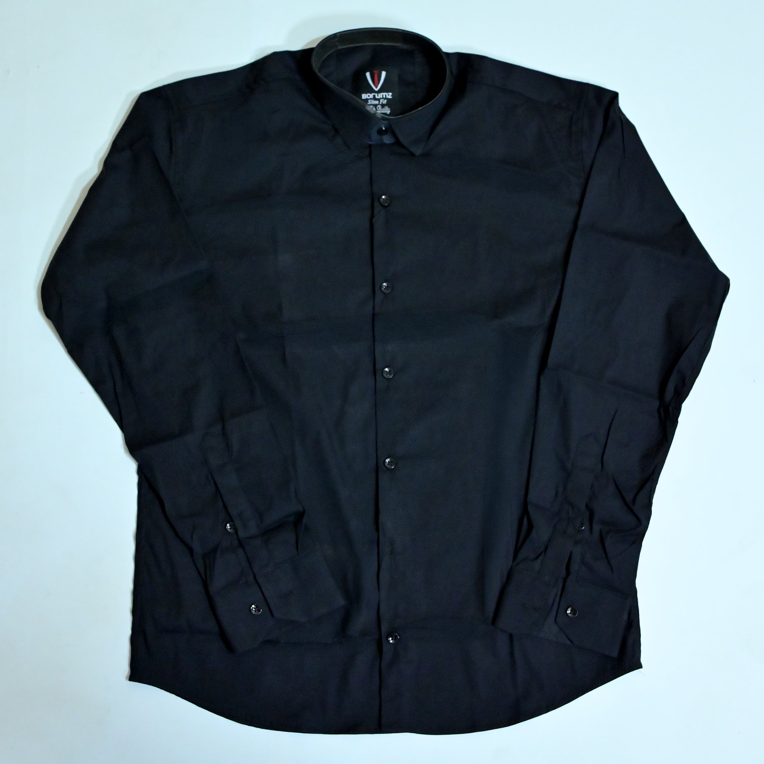 Black Regular Fit Semi-Formal Shirt