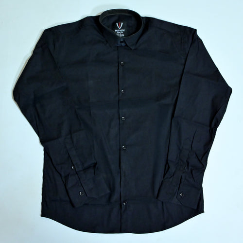 Black Regular Fit Semi-Formal Shirt