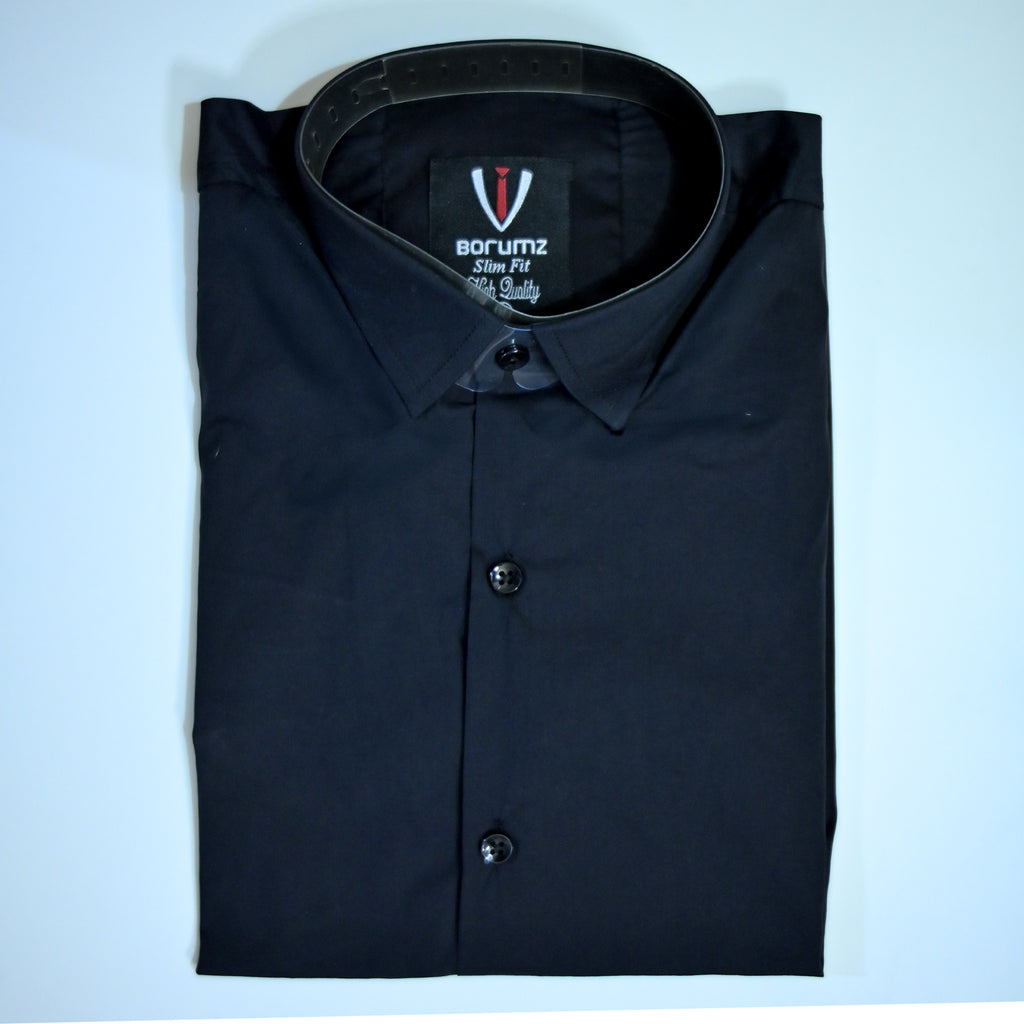 Black Regular Fit Semi-Formal Shirt
