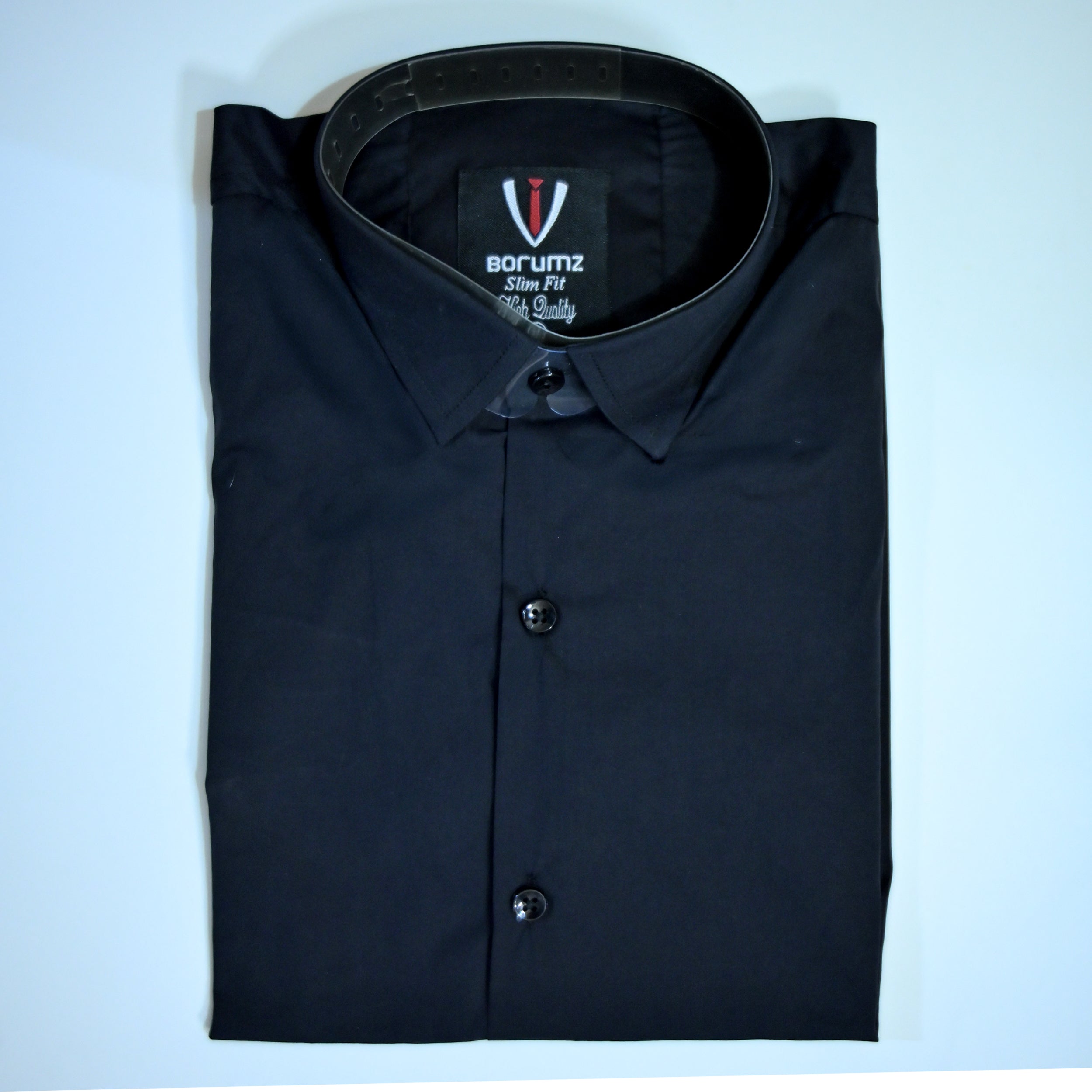 Black Regular Fit Semi-Formal Shirt