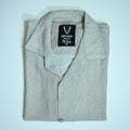 Sand Grey Textured Semi-Formal Shirt | Boxy fit | Unisex