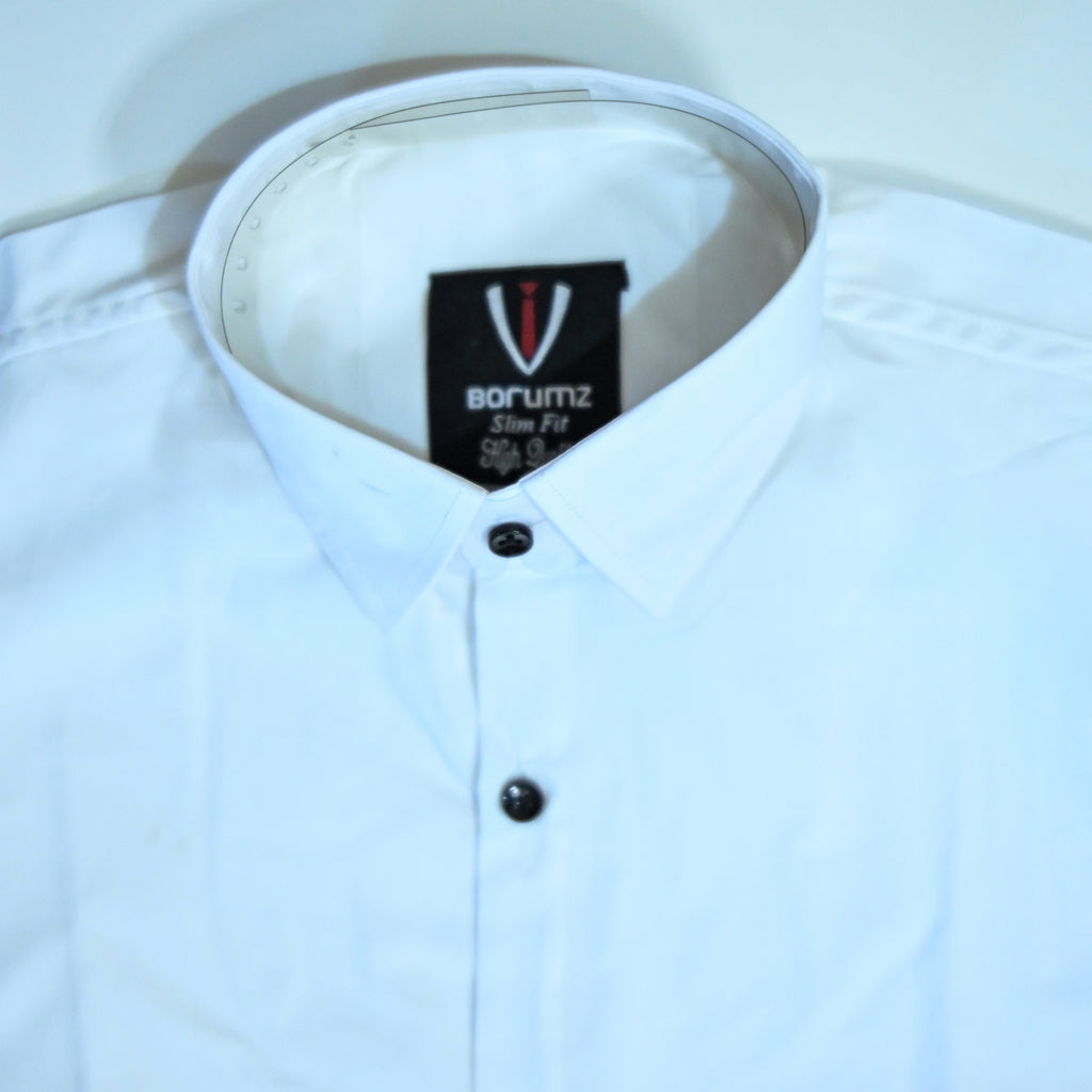 White Regular Fit Semi-Formal Shirt