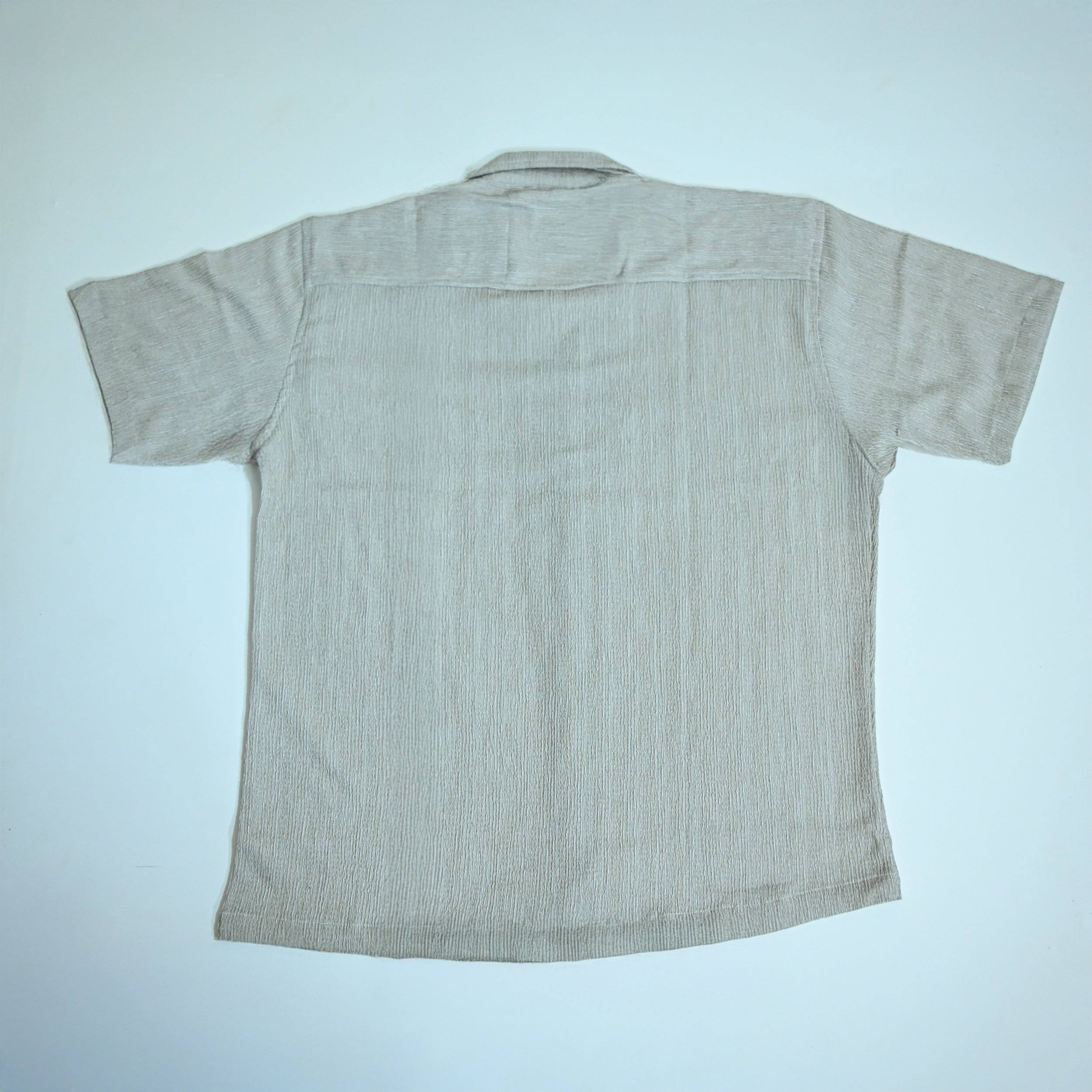 Sand Grey Textured Semi-Formal Shirt | Boxy fit | Unisex