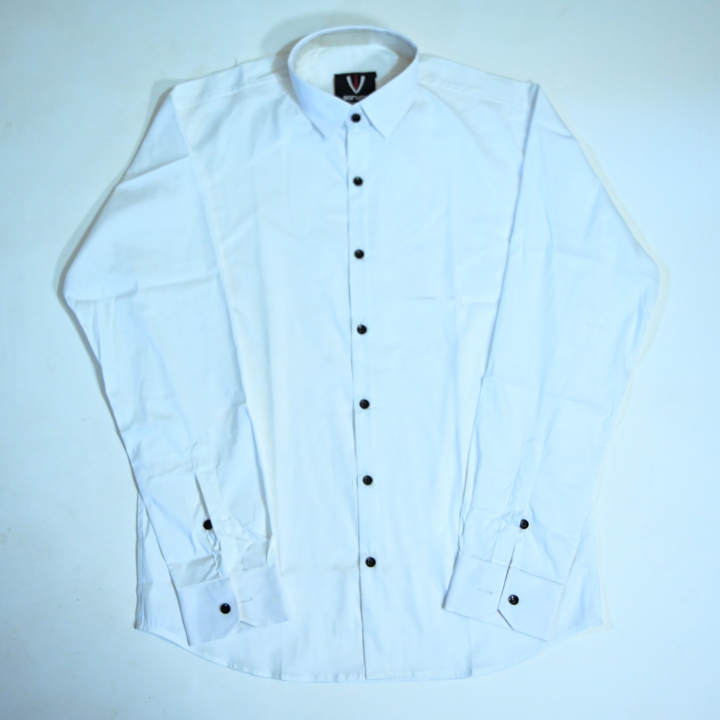 White Regular Fit Semi-Formal Shirt