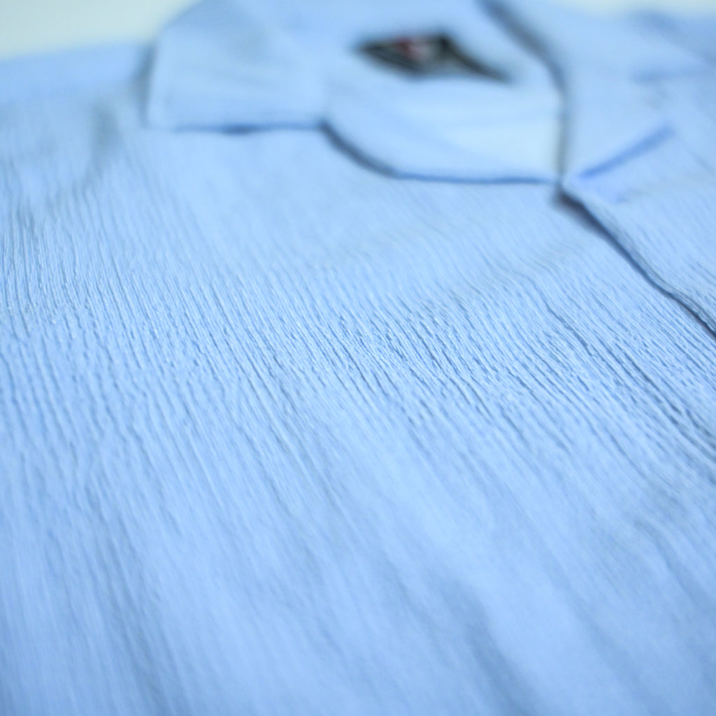Sky Blue Textured Semi-Formal Shirt | Boxy fit | Unisex