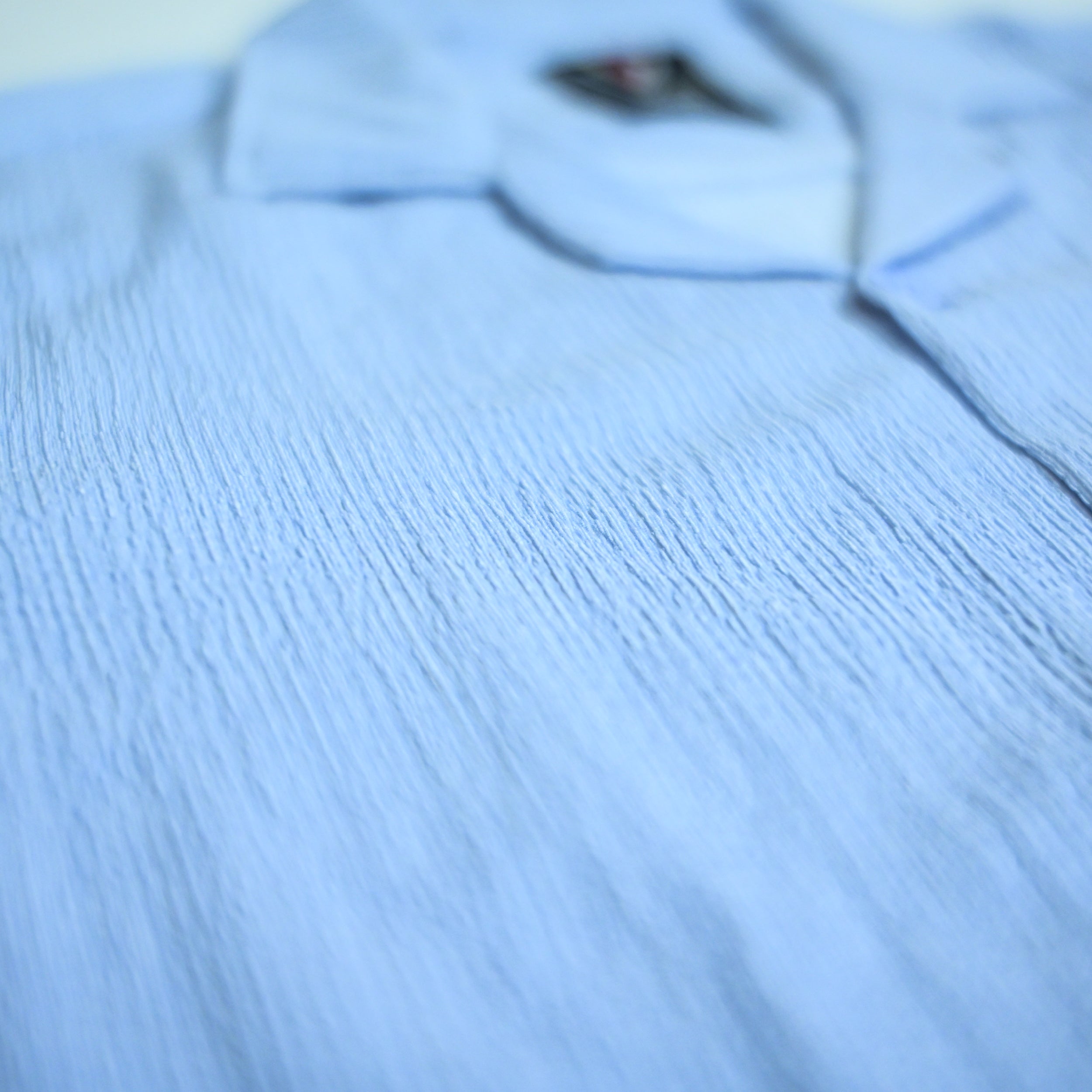 Sky Blue Textured Semi-Formal Shirt | Boxy fit | Unisex