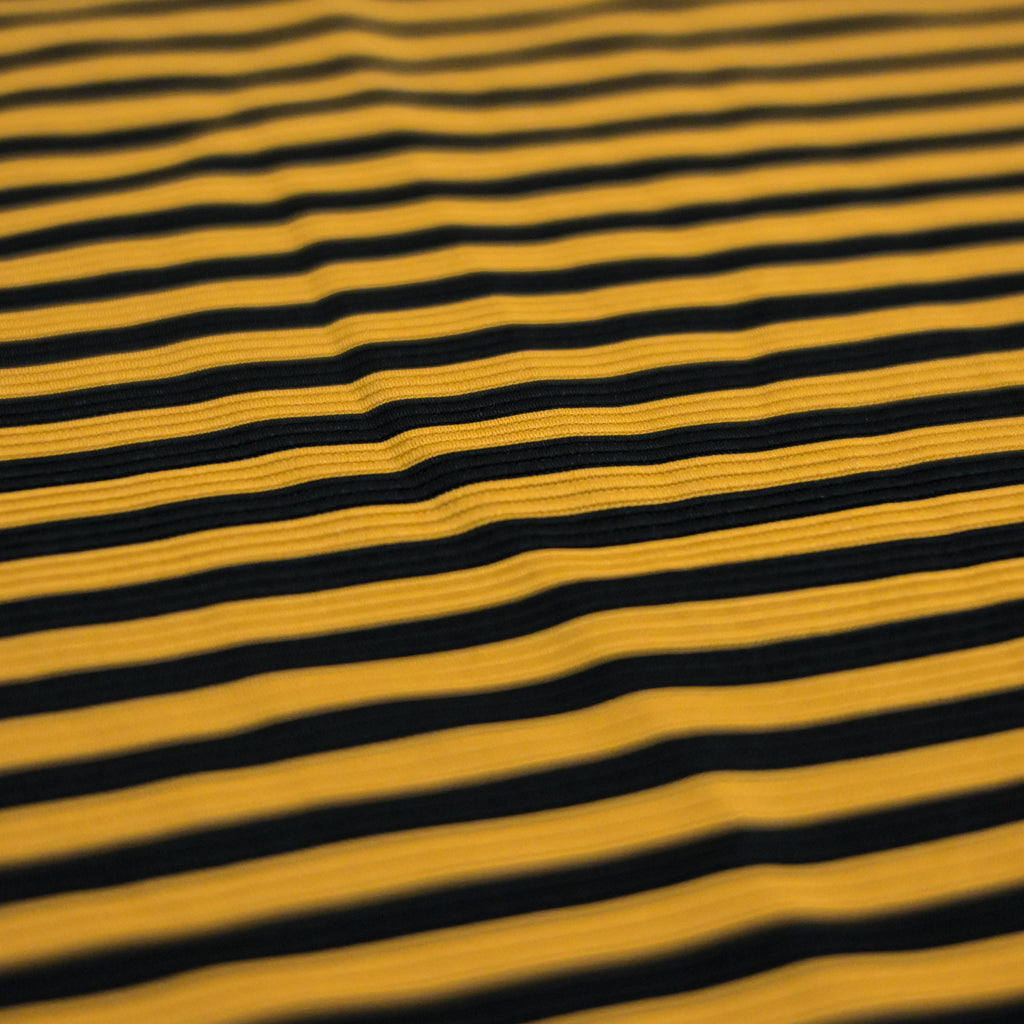 Mustard & Black Striped Drop Shoulder T-Shirt