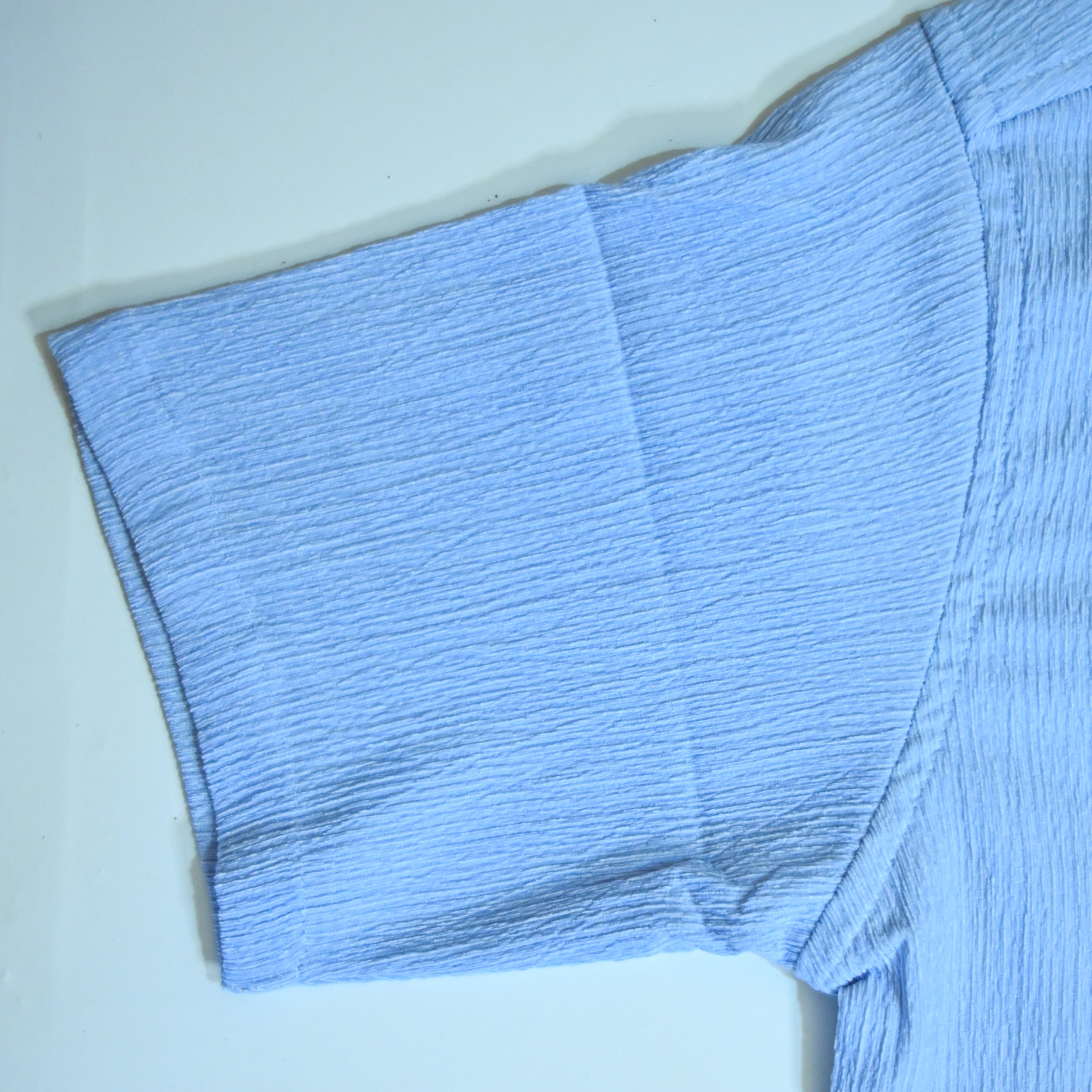 Sky Blue Textured Semi-Formal Shirt | Boxy fit | Unisex