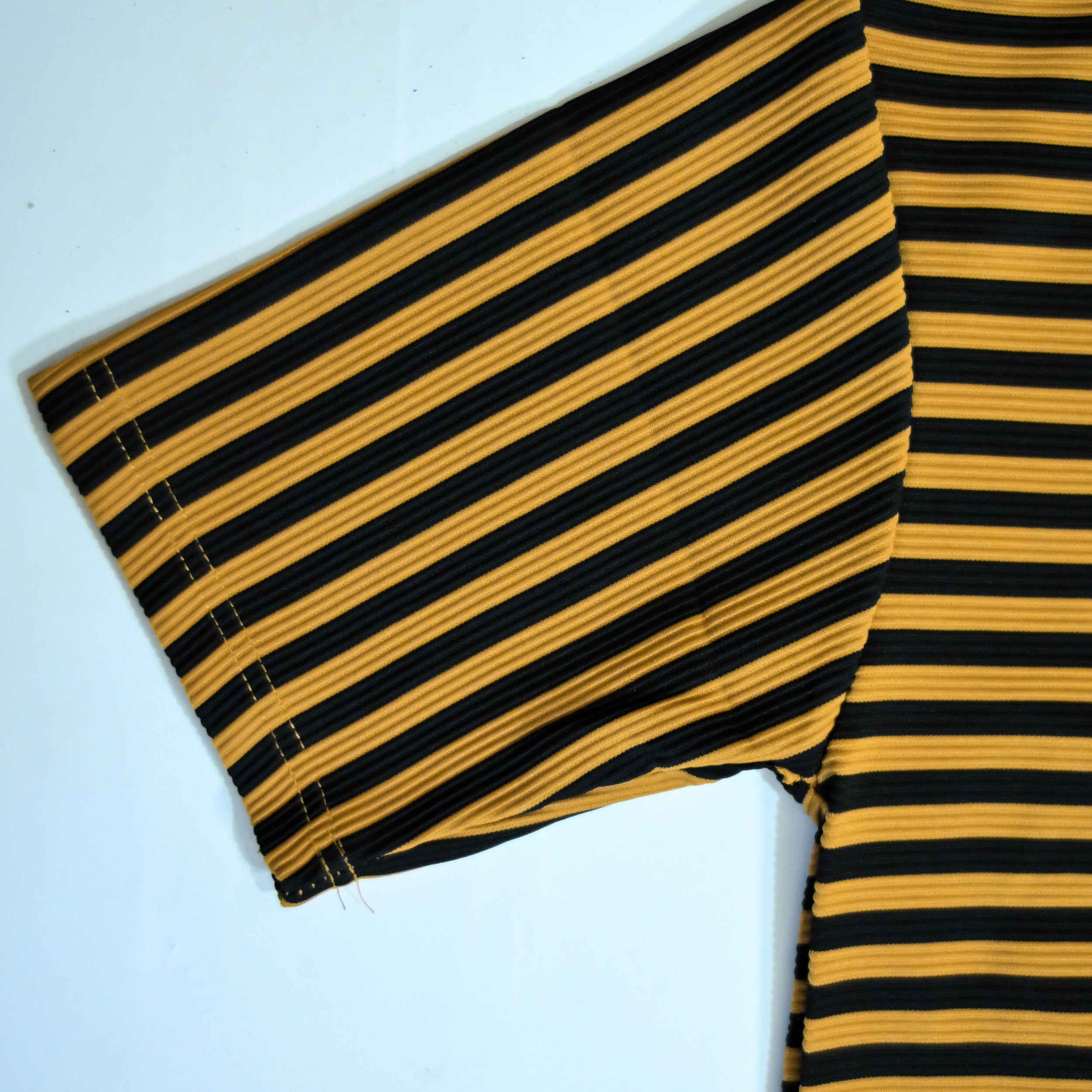 Mustard & Black Striped Drop Shoulder T-Shirt