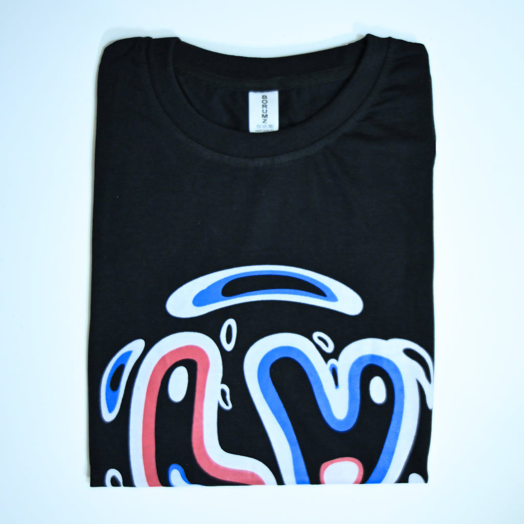 Regular Fit Graphic Print T-Shirt – Love Smile Design _ Black