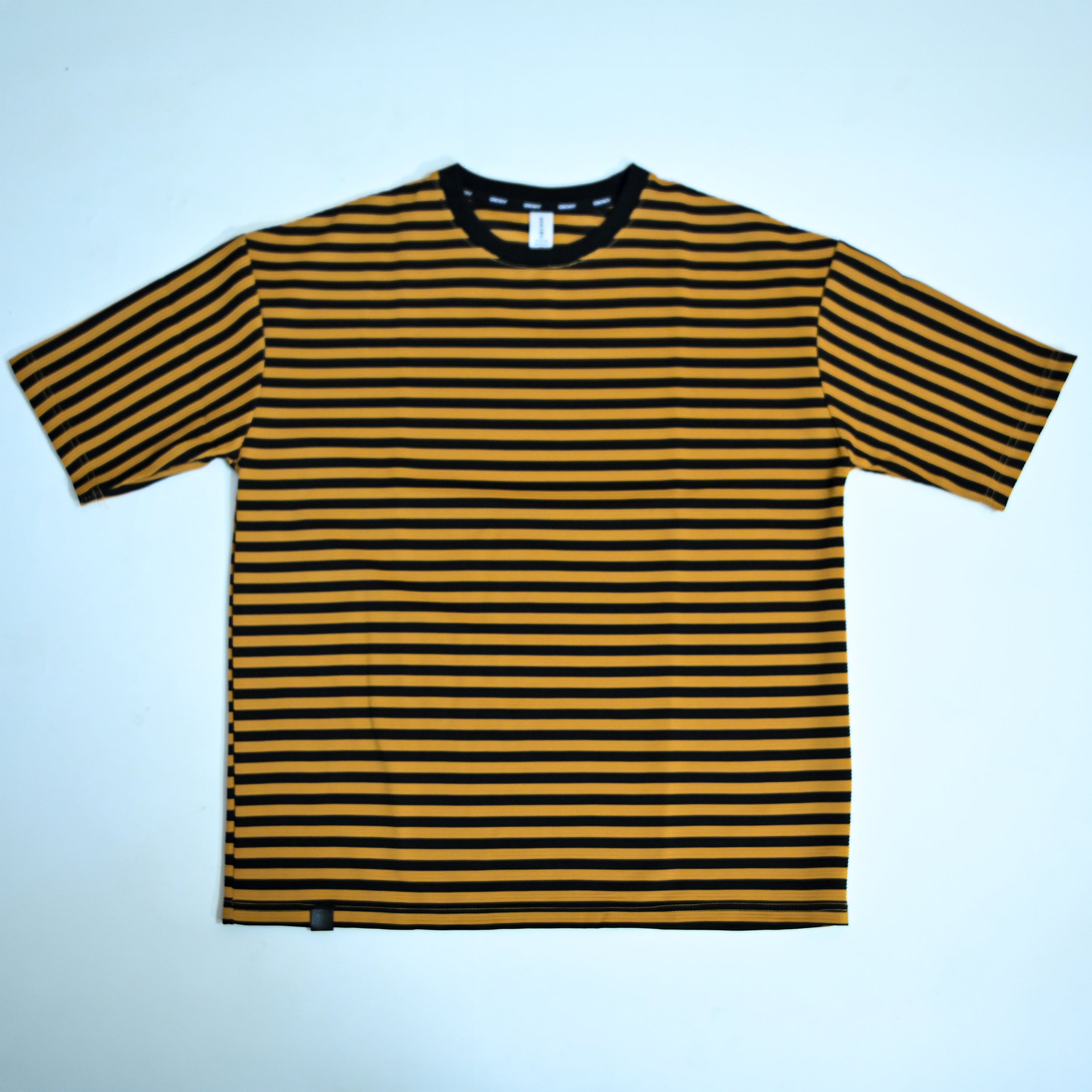 Mustard & Black Striped Drop Shoulder T-Shirt
