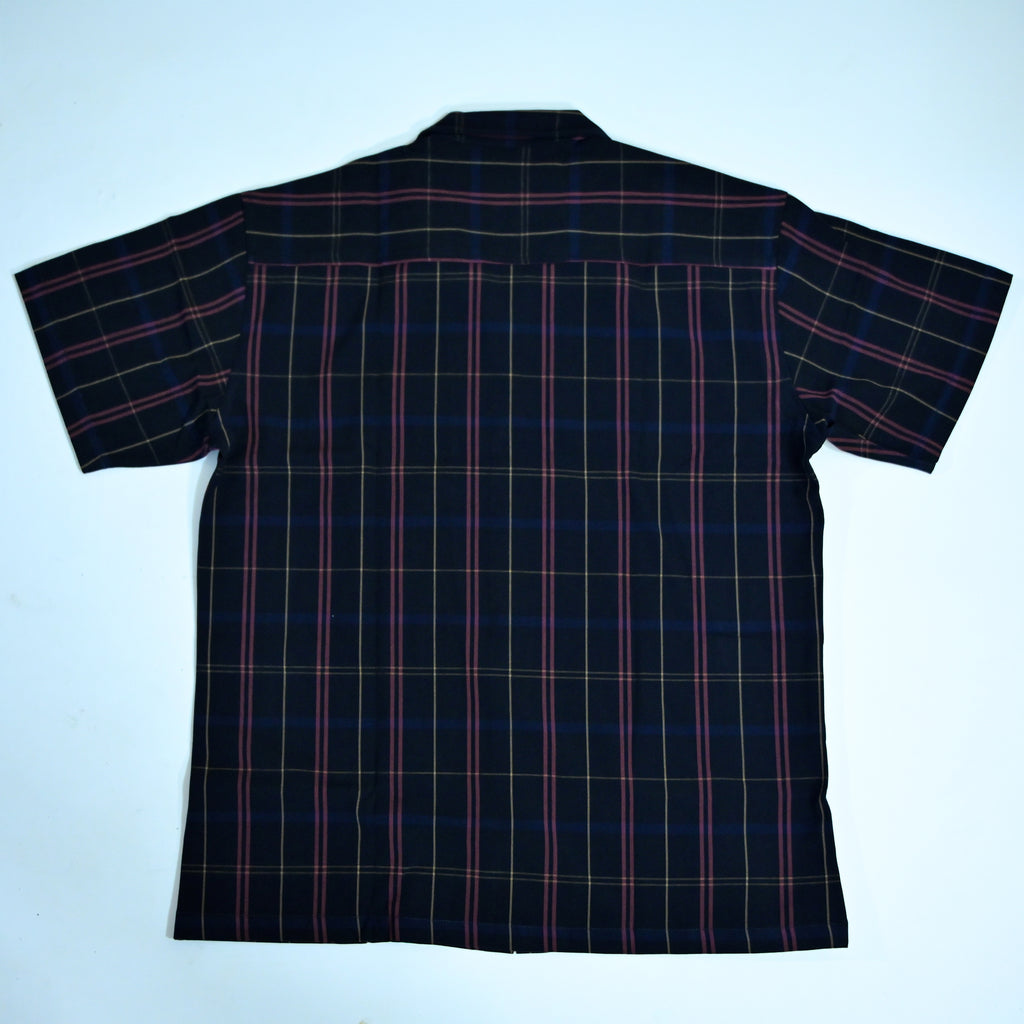 Navy Checkered Resort Collar Shirt