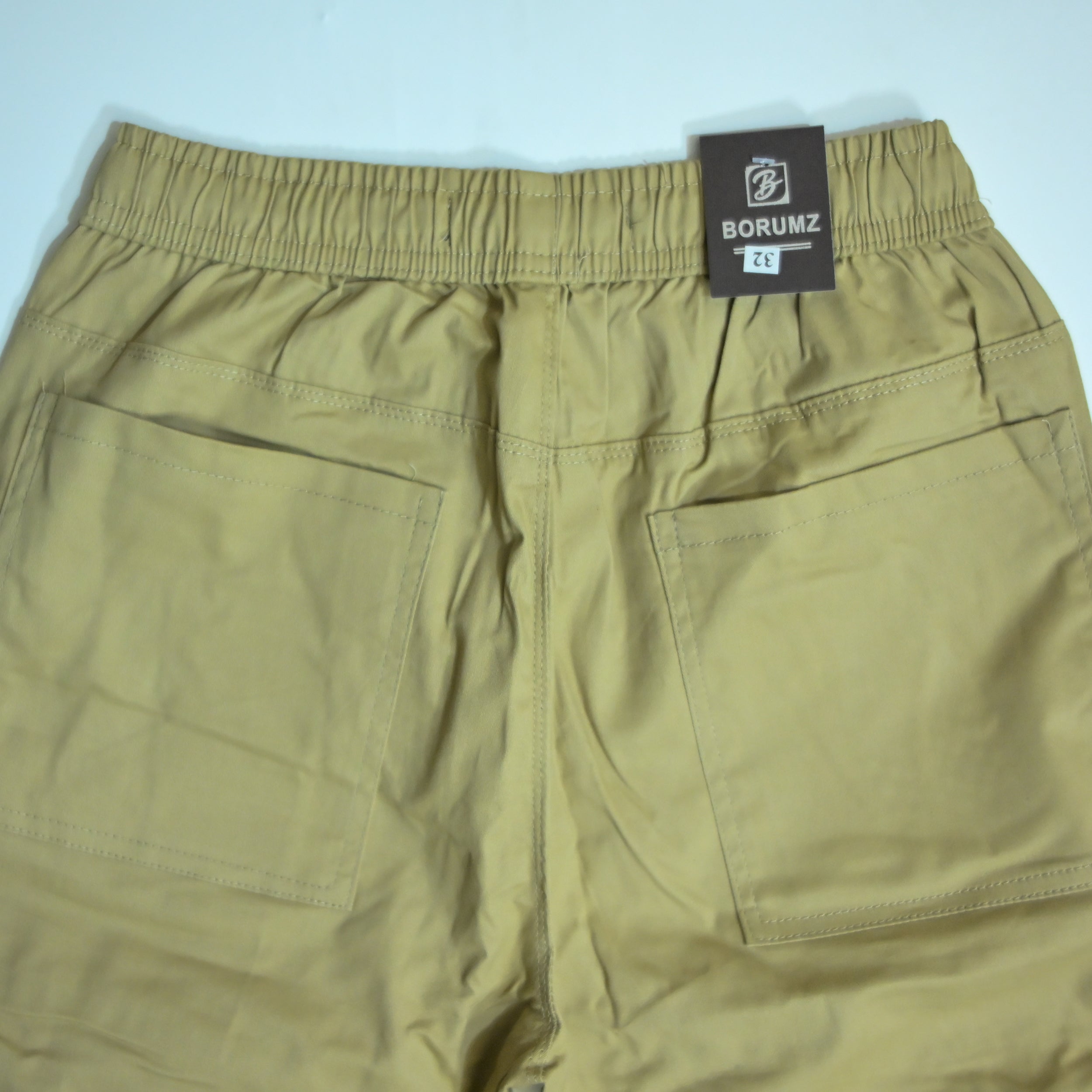Khaki Cotton Cargo Pants | Regular Fit Utility Trousers