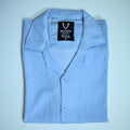 Sky Blue Textured Semi-Formal Shirt | Boxy fit | Unisex