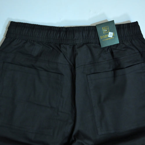 Black Cotton Cargo Pants | Regular Fit Utility Trousers