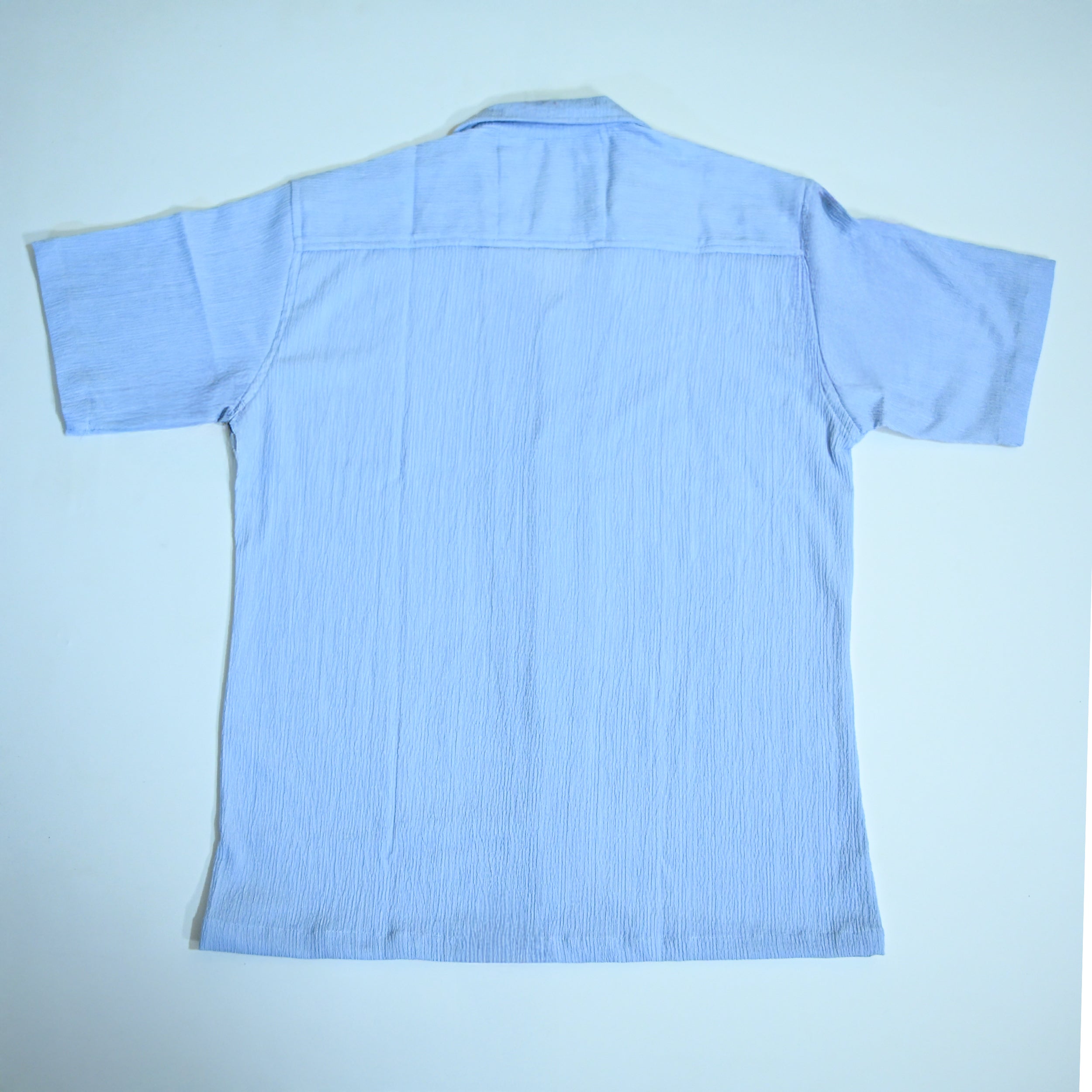 Sky Blue Textured Semi-Formal Shirt | Boxy fit | Unisex