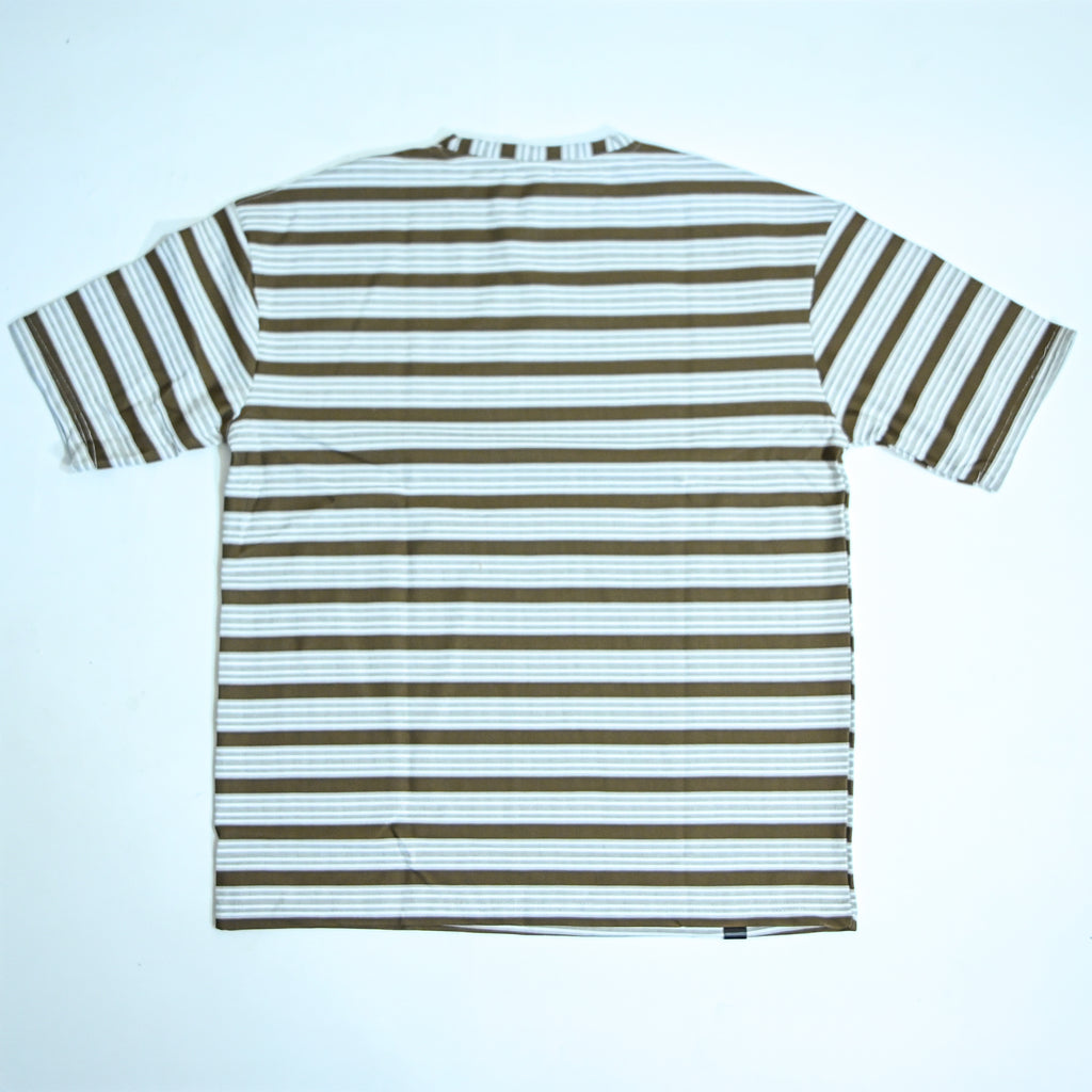Brown & Grey Striped Oversized T-Shirt | Relaxed Fit Tee (Copy)