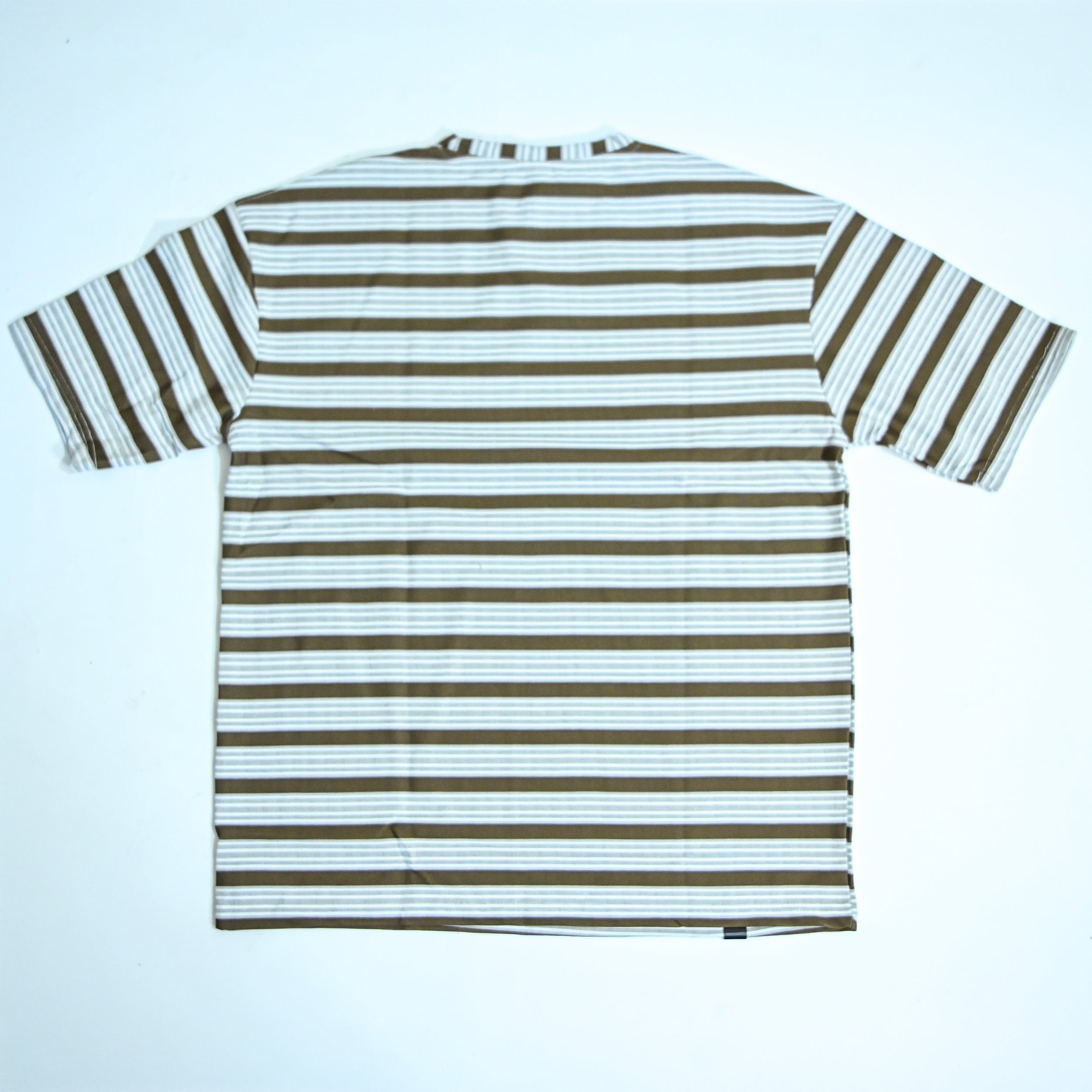 Brown & Grey Striped Oversized T-Shirt | Relaxed Fit Tee (Copy)