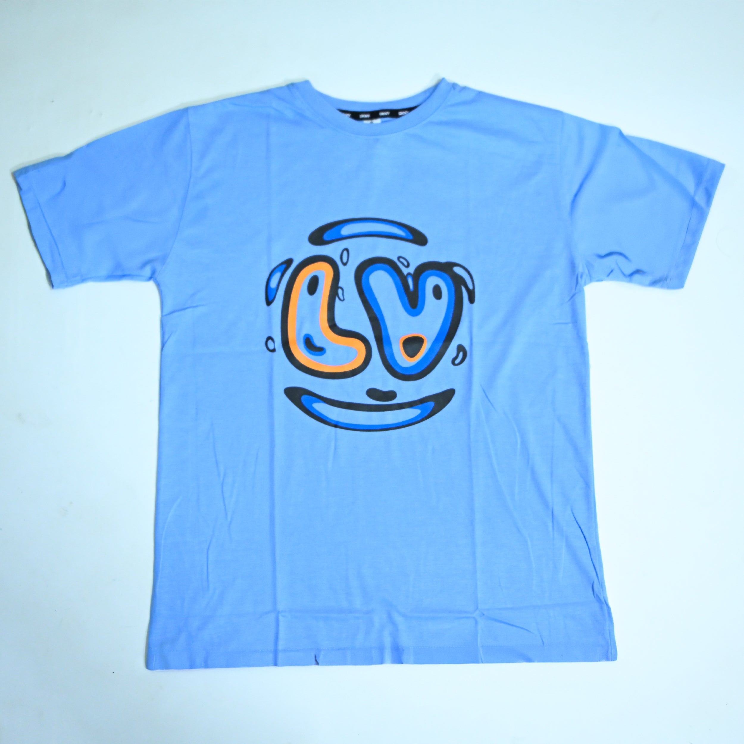 Regular Fit Graphic Print T-Shirt – Love Smile Design _ Sky Blue