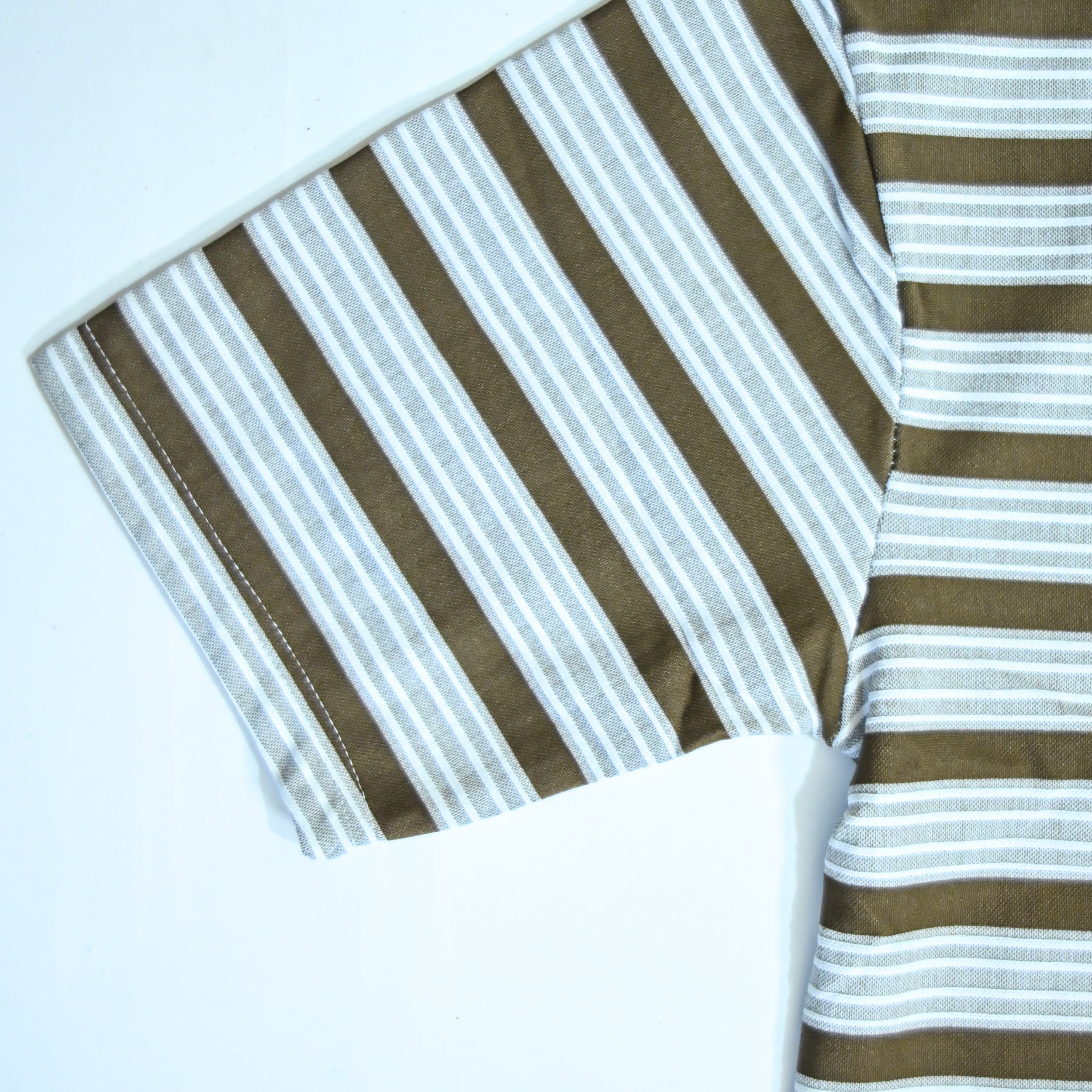 Brown & Grey Striped Oversized T-Shirt | Relaxed Fit Tee (Copy)