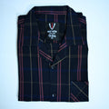 Navy Checkered Resort Collar Shirt