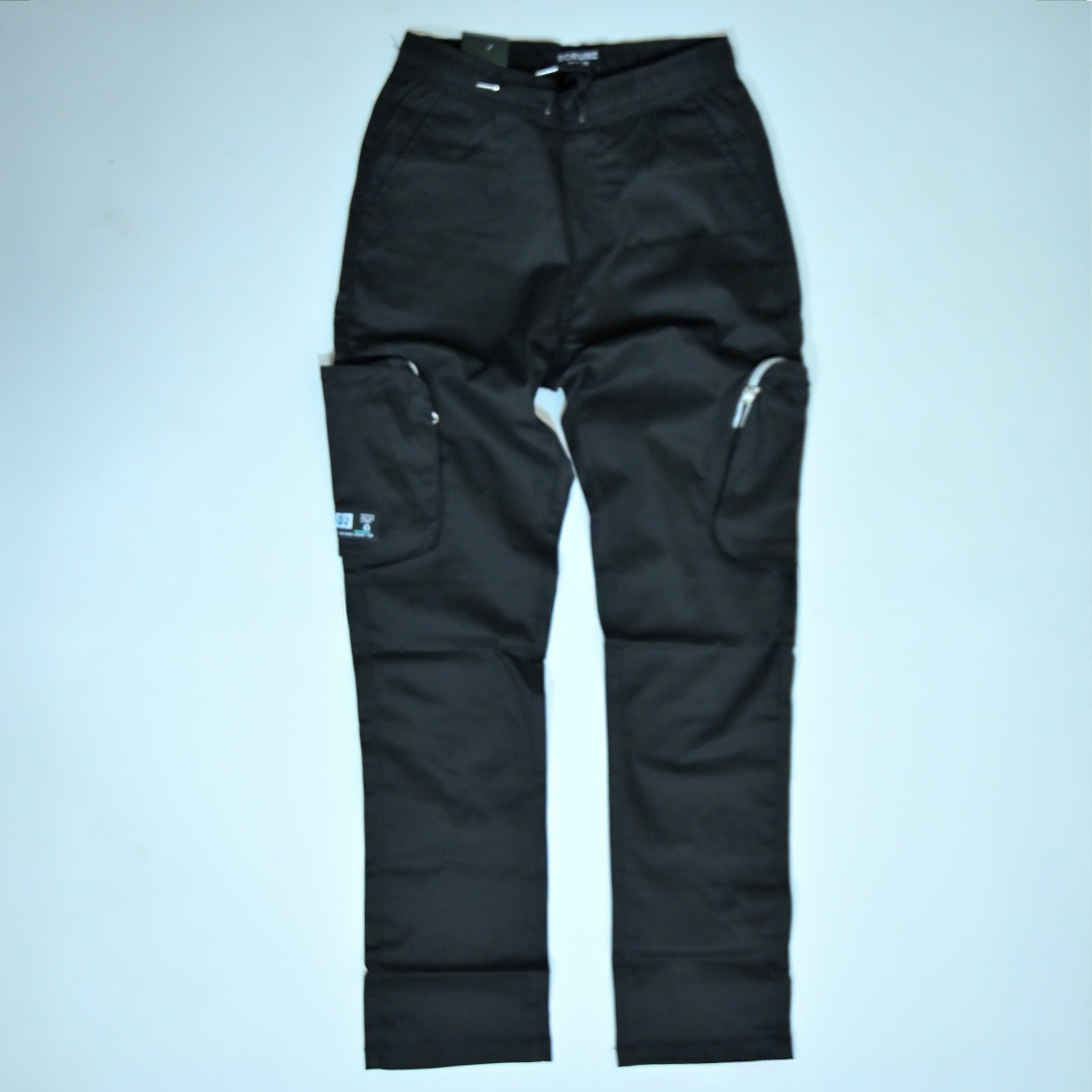 Black Cotton Cargo Pants | Regular Fit Utility Trousers