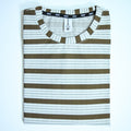 Brown & Grey Striped Oversized T-Shirt | Relaxed Fit Tee (Copy)