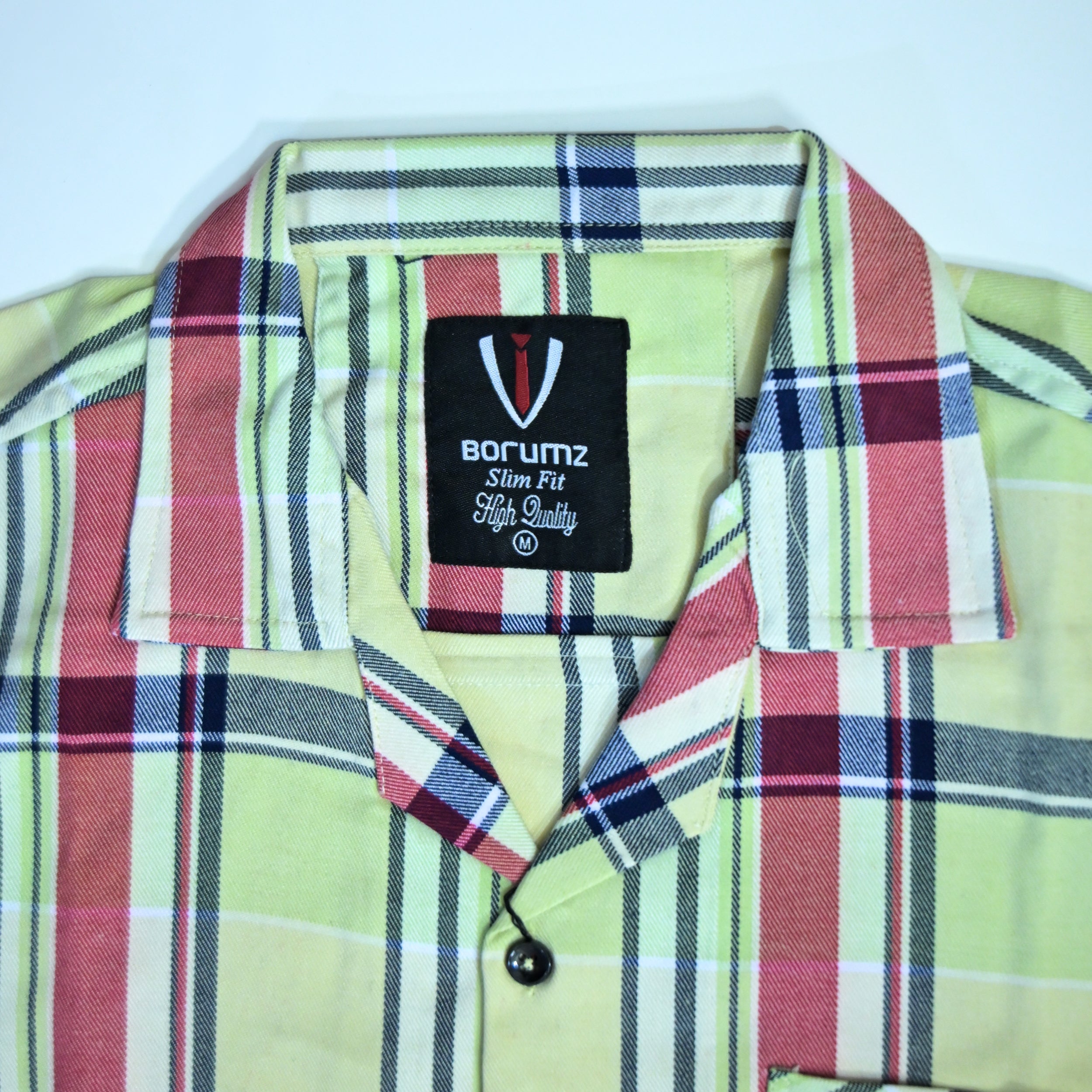 Lime Green Plaid Semi-Formal Shirt | Regular Fit | Unisex