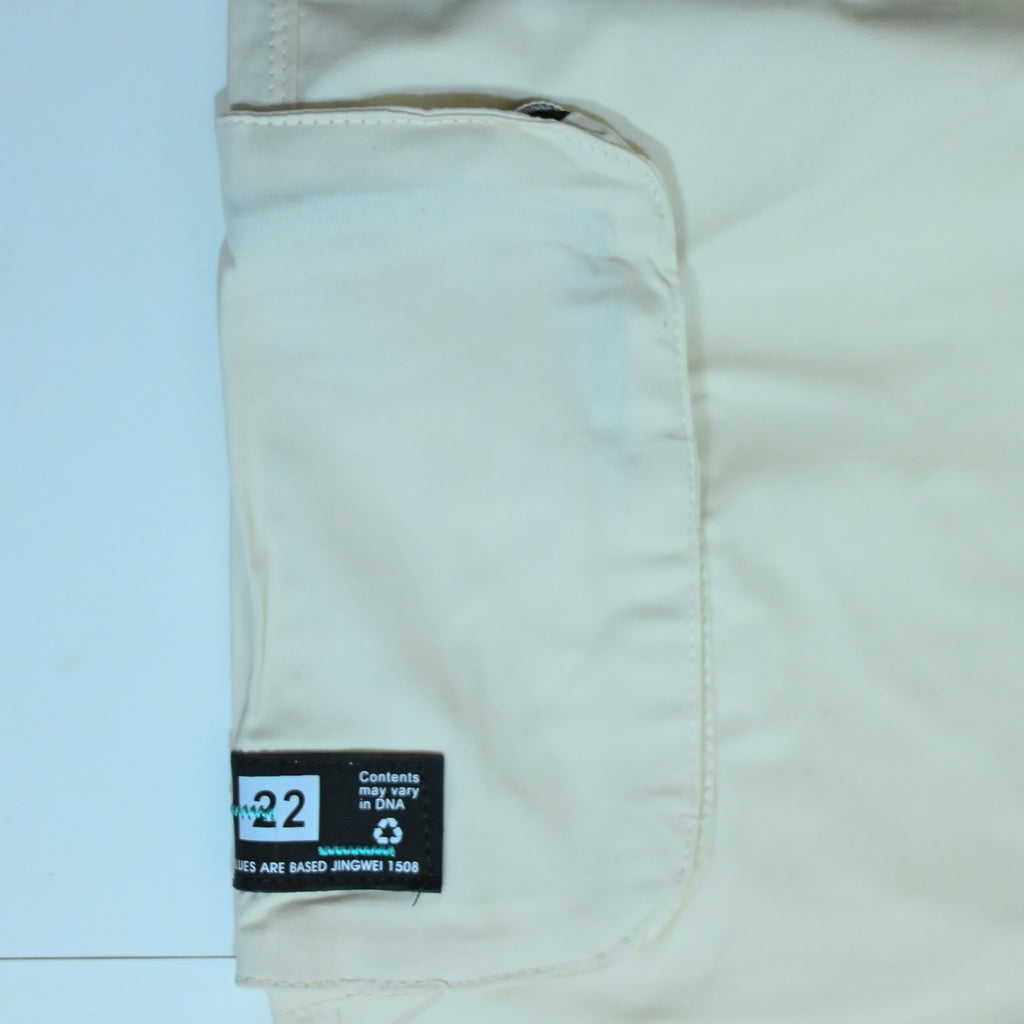 Off White Cotton Cargo Pants | Regular Fit Utility Trousers