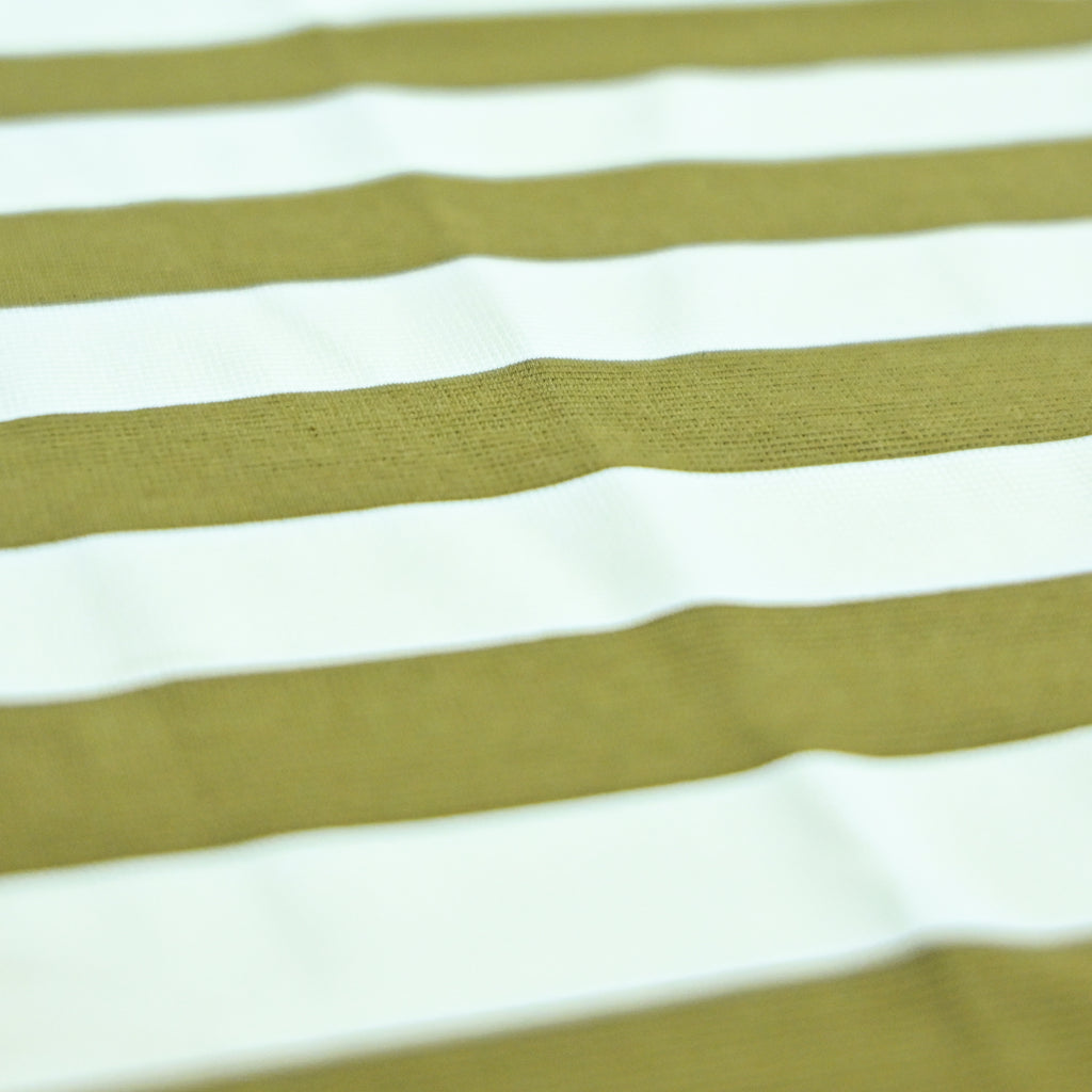 Olive & Cream Fine Stripe Drop Shoulder T-Shirt