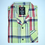 Lime Green Plaid Semi-Formal Shirt | Regular Fit | Unisex