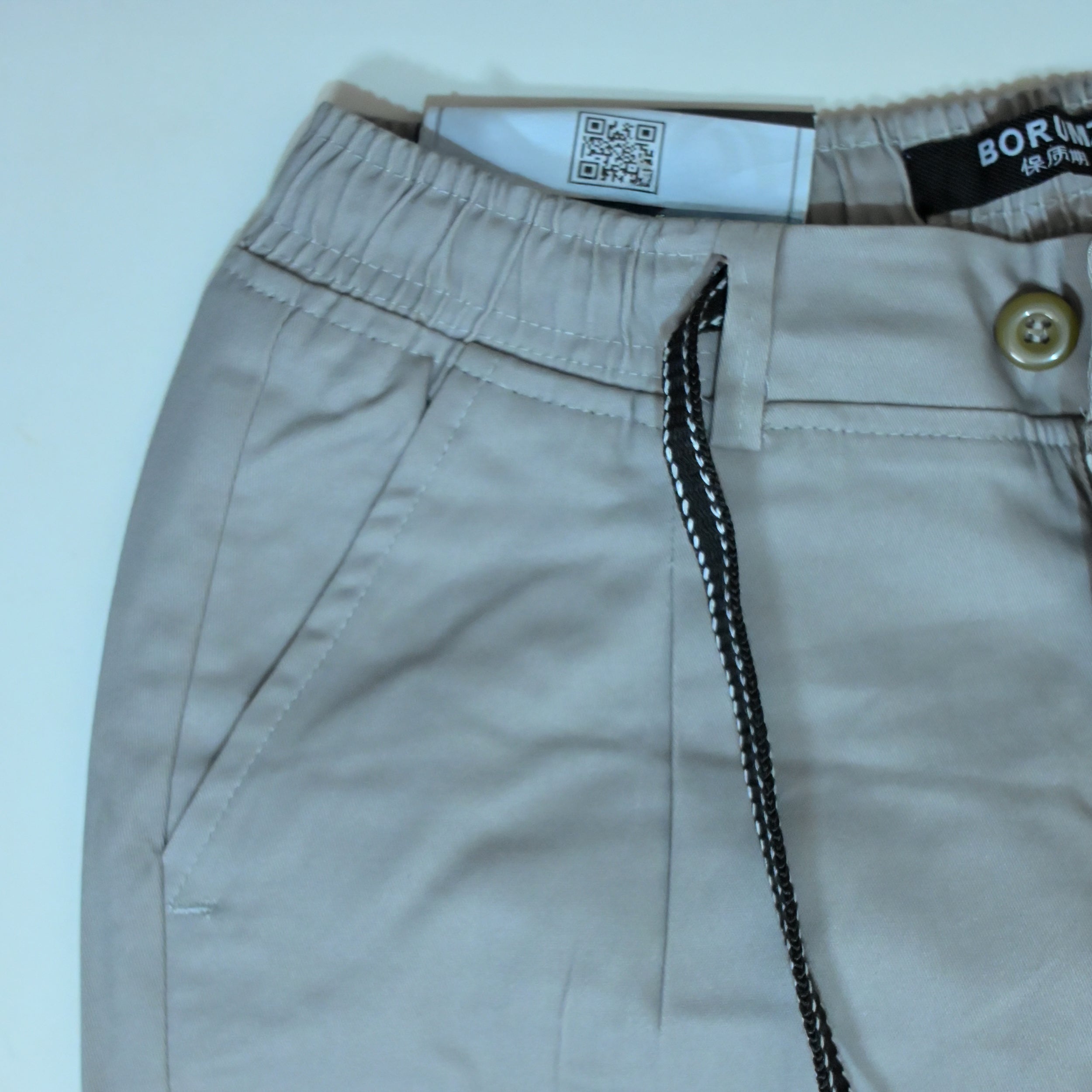 Stone Grey Cotton Cargo Pants | Regular Fit Utility Trousers