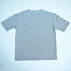 Grey & White Textured Stripe Drop Shoulder T-Shirt