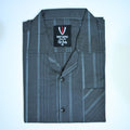 Charcoal Grey Striped Semi-Formal Shirt | Regular Fit | Unisex