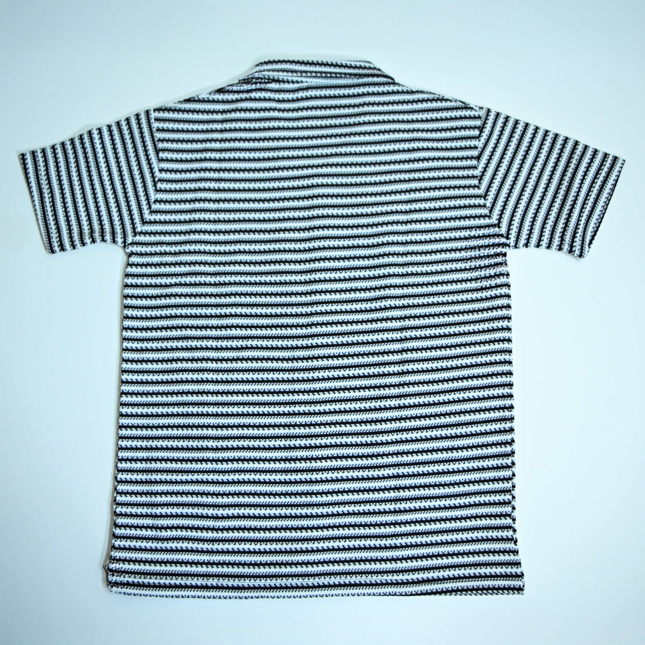 White & Black Geometric Textured Boxy Fit Shirt