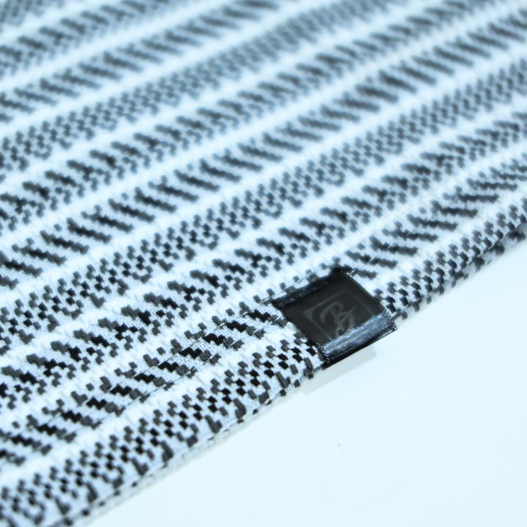 Grey & White Textured Stripe Drop Shoulder T-Shirt