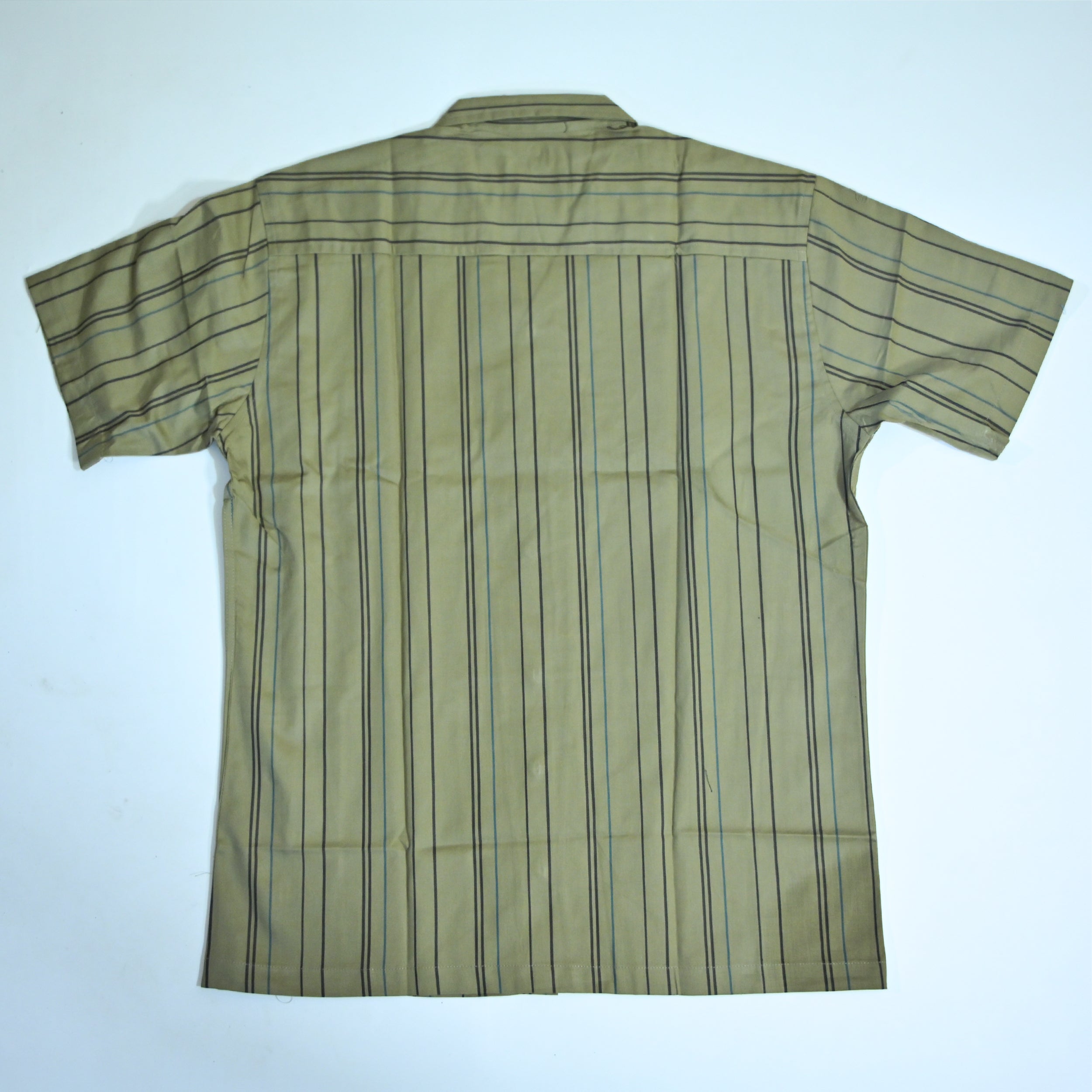 Khaki Striped Resort Collar Shirt
