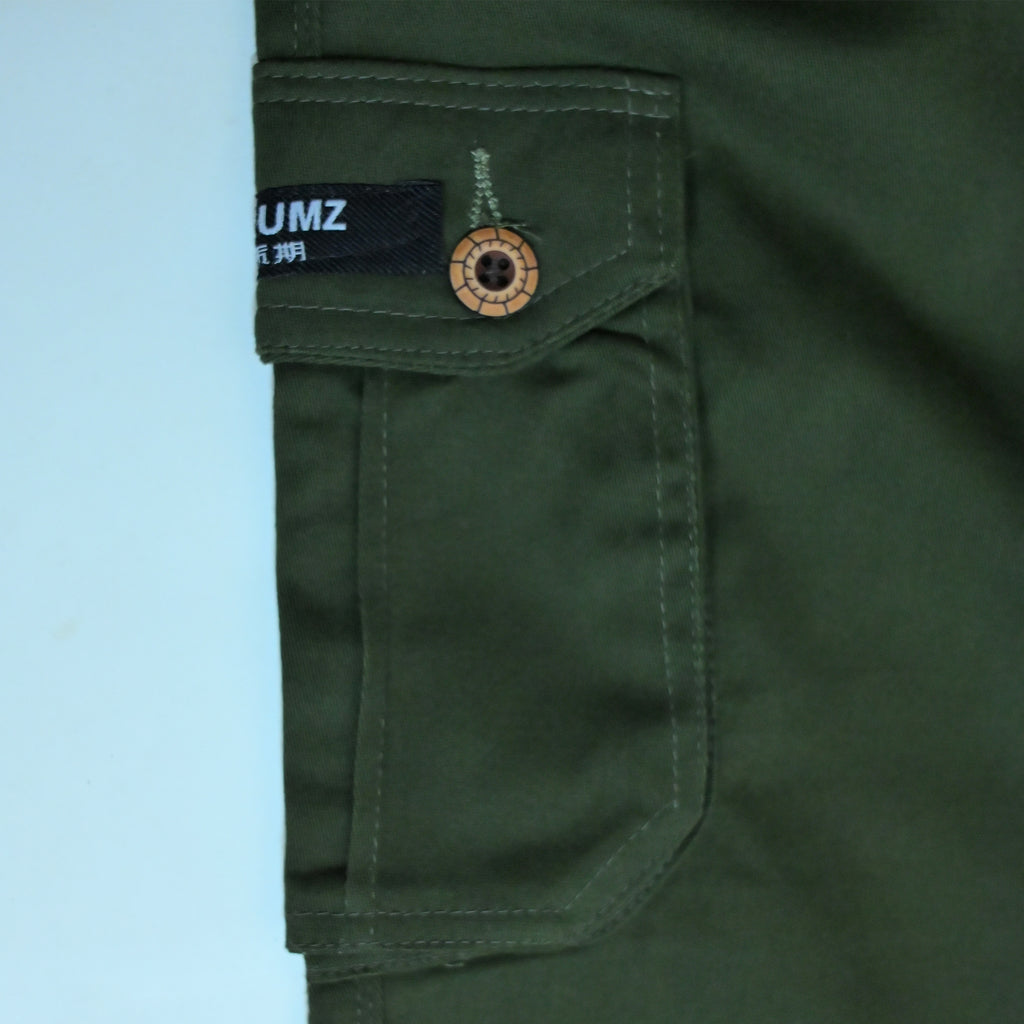 Dark Olive Cargo Pants | Relaxed Fit Cotton Trousers