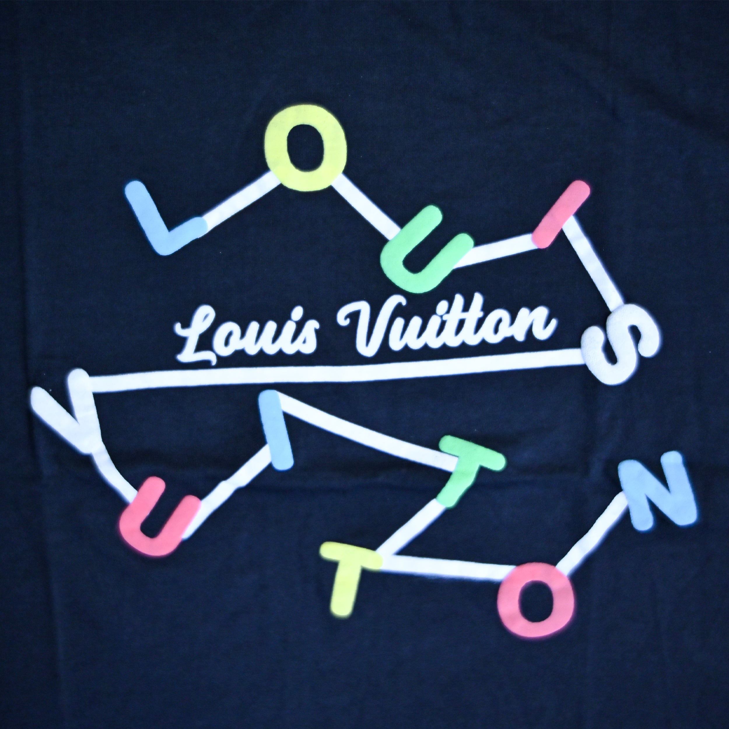 Regular Fit Abstract Typography Graphic T-Shirt _ Navy
