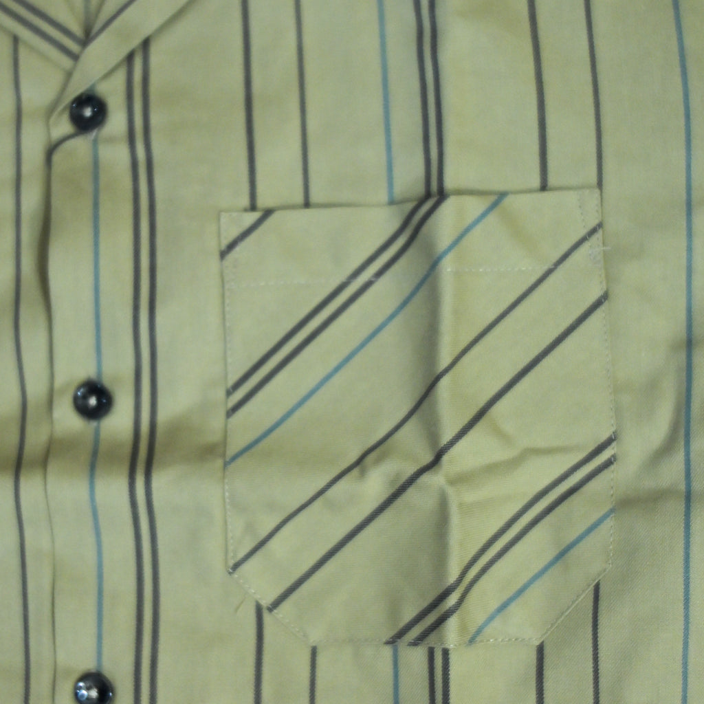 Khaki Striped Resort Collar Shirt