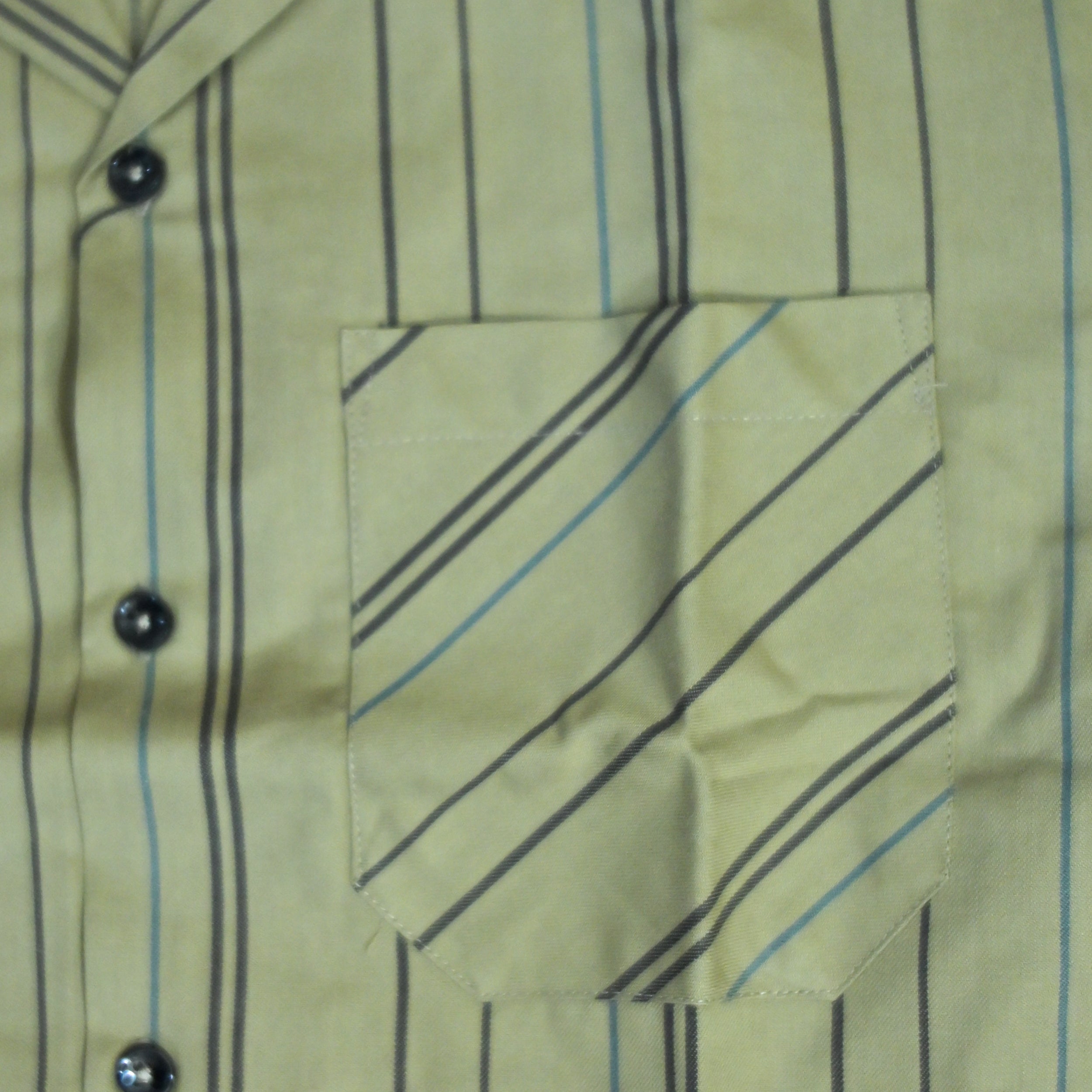 Khaki Striped Resort Collar Shirt