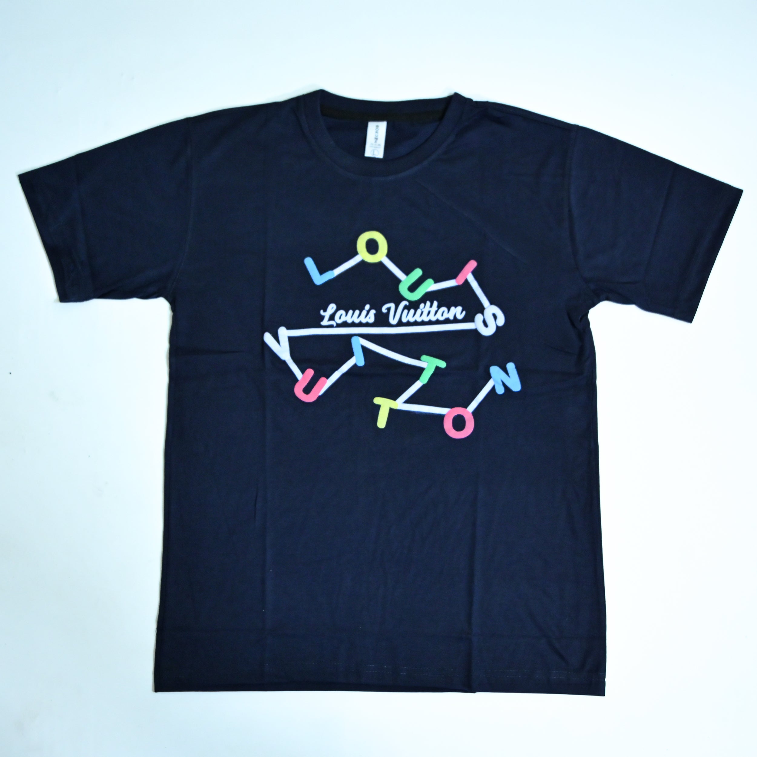Regular Fit Abstract Typography Graphic T-Shirt _ Navy