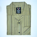 Khaki Striped Resort Collar Shirt