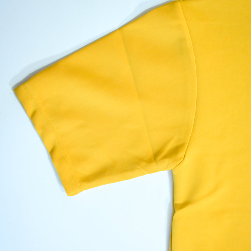 Unisex Embossed Logo Crew Neck T-Shirt - Mustard Yellow